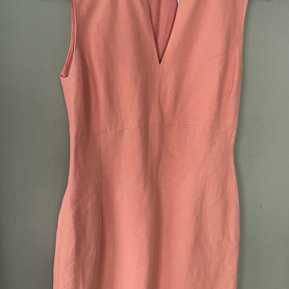 Ann Taylor LOFT Coral Linen Blend Pencil Dress Size 2 XS - Picture 4 of 5